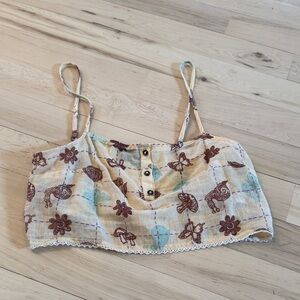 UO Out From Under Tilda Cropped Tank Lounge Top XS-Cotton-Mushroom-Boho-Festival